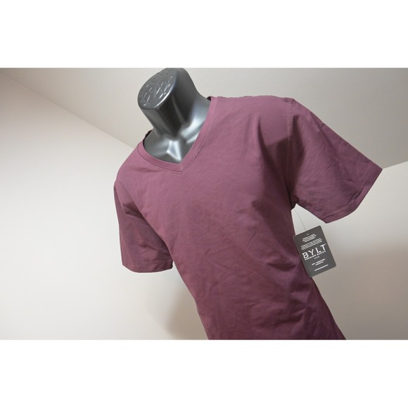BYLT Premium Basics Other - BYLT Drop Cut V-Neck T-Shirt Mens Large Maroon Athletic Fit performance NEW